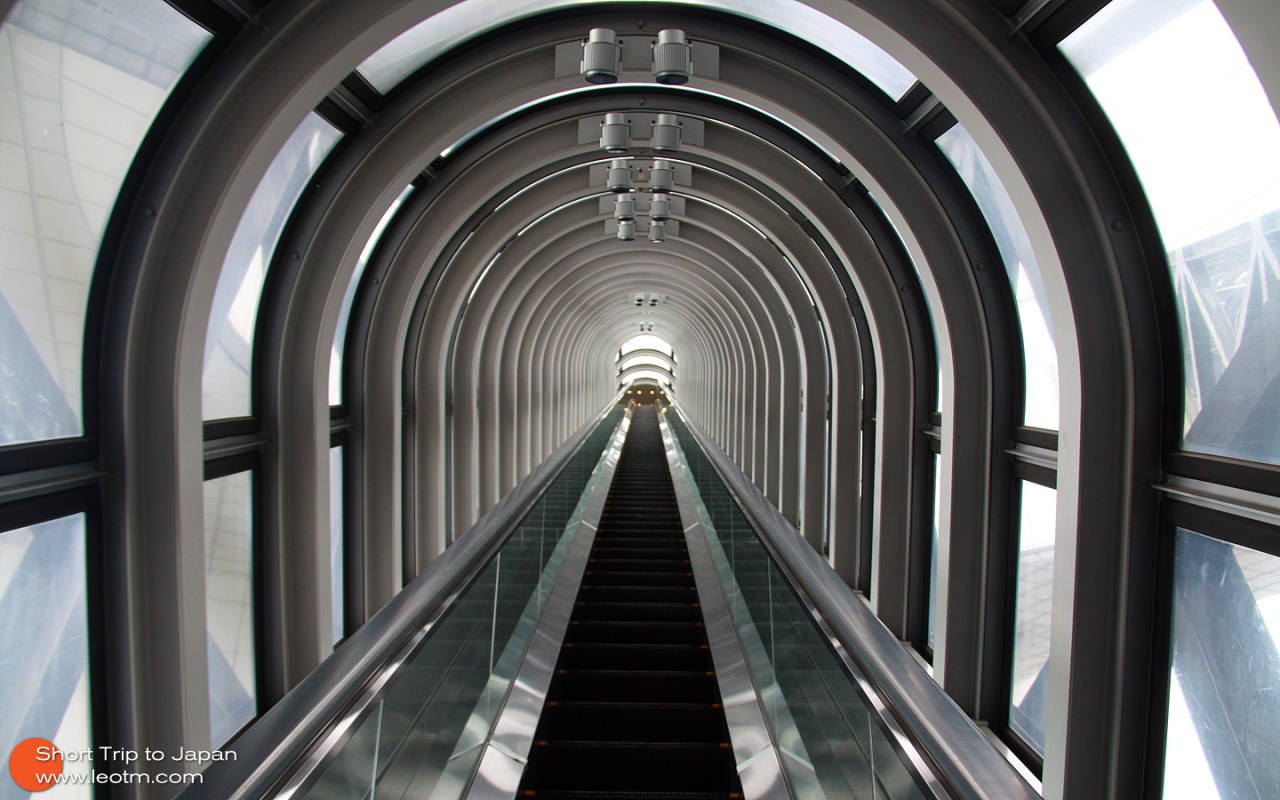 来到空中庭院。登顶都一截手扶梯，很有时空隧道都感觉。